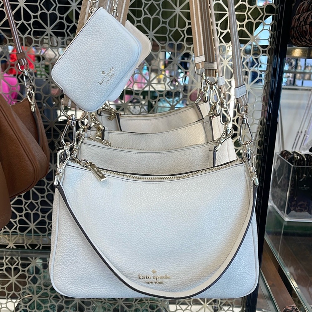 Kate Spade Rosie Shoulder Bag With Tech Attachment AirPod 
Parchment 
NWT